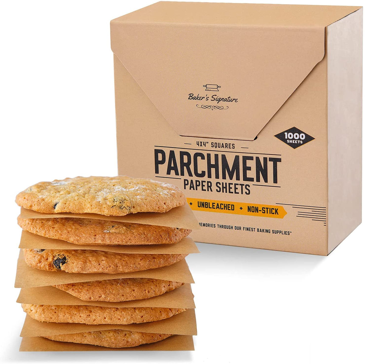 Unbleached Parchment Paper Cookie Baking Sheets,7 Inch Premium