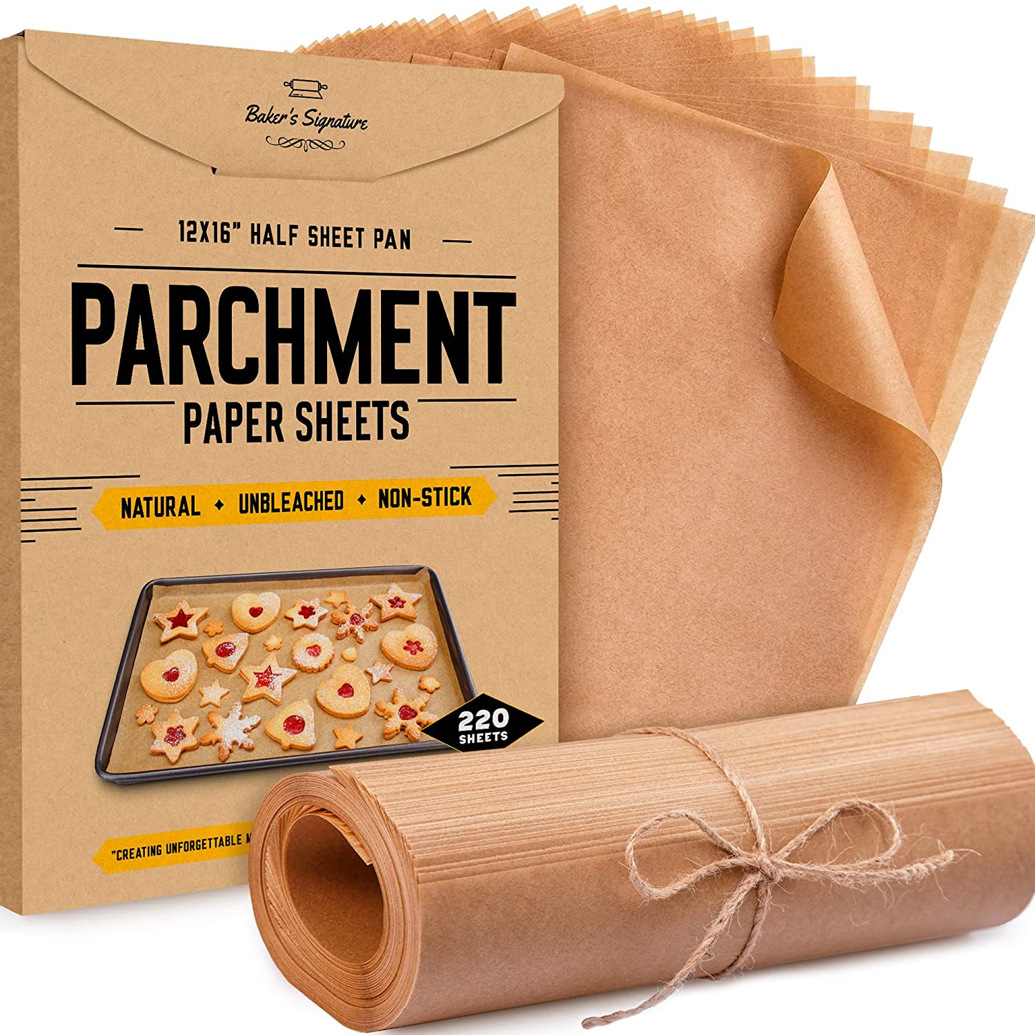 Parchment Paper Baking Sheets by Baker s Signature Precut Silicone C Baker s Signature