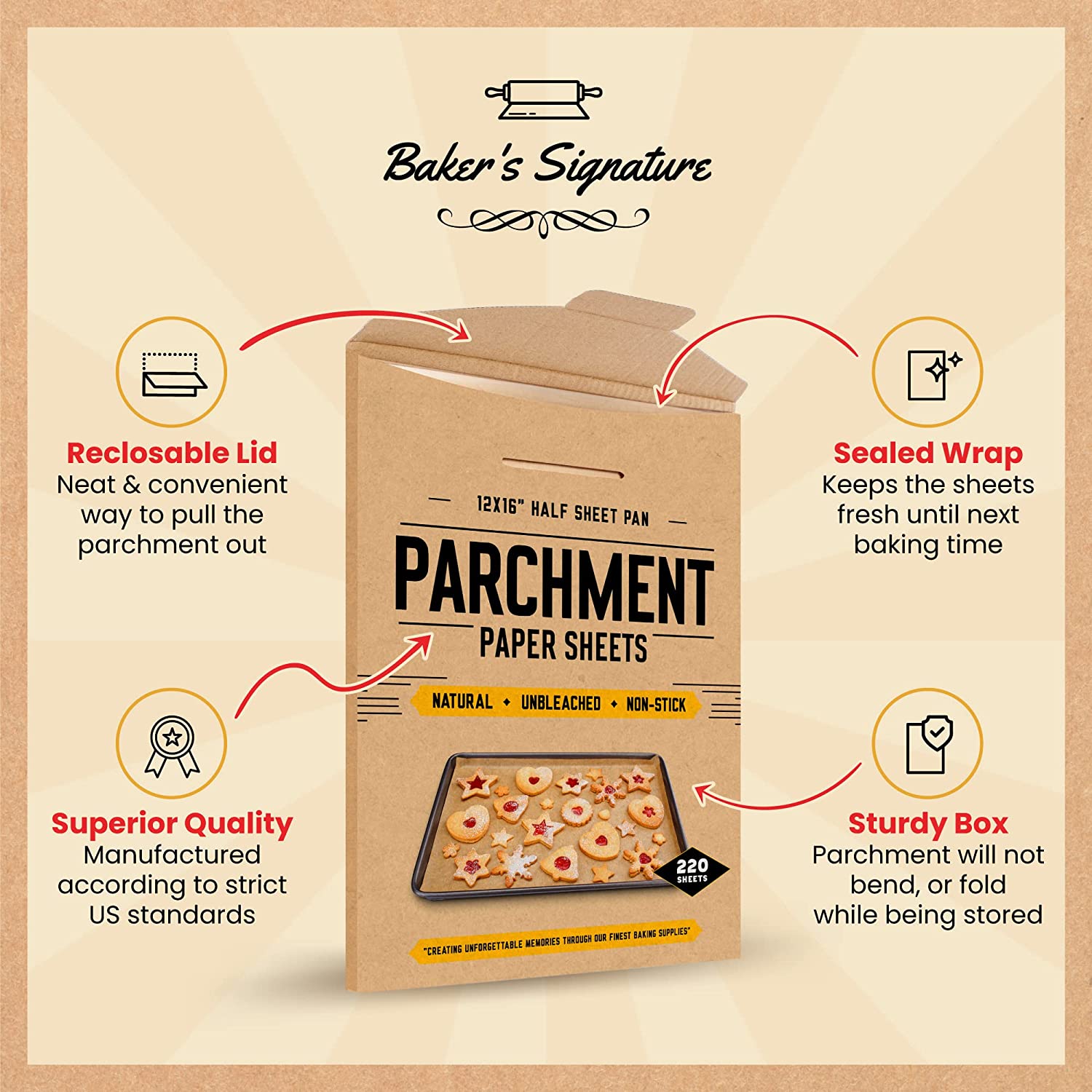 8 Inch Rounds Pack of 220 Parchment Paper Baking Sheets by Baker's Sig –  Baker's Signature